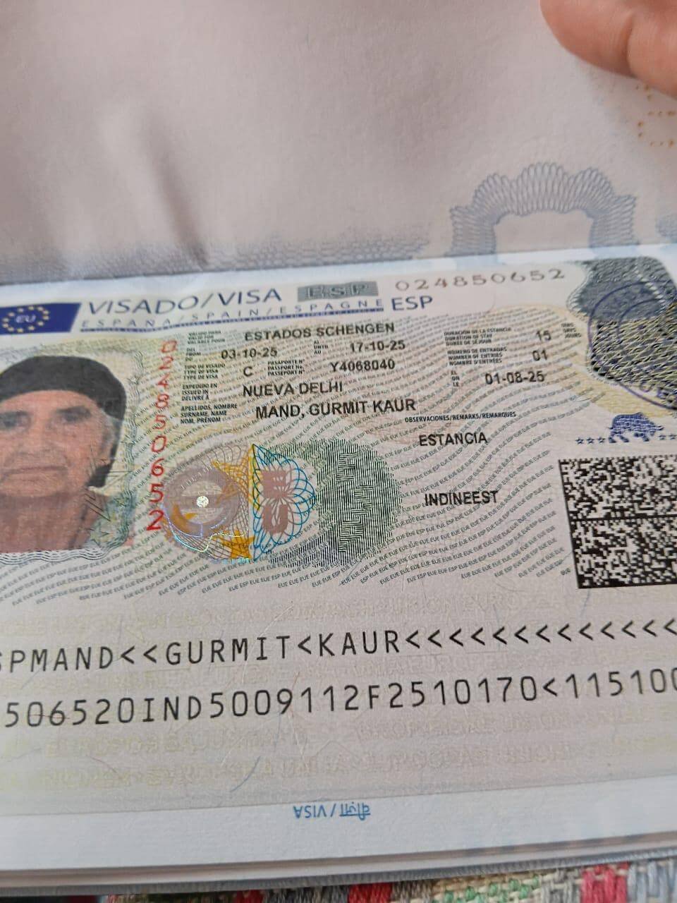 Approved Spain Schengen visa — The Visa Victory client