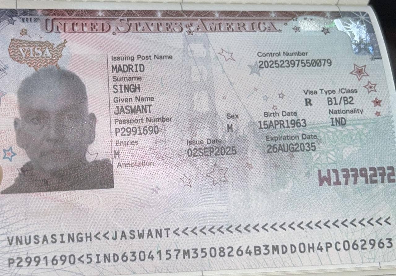 Approved USA B1/B2 visitor visa — The Visa Victory client