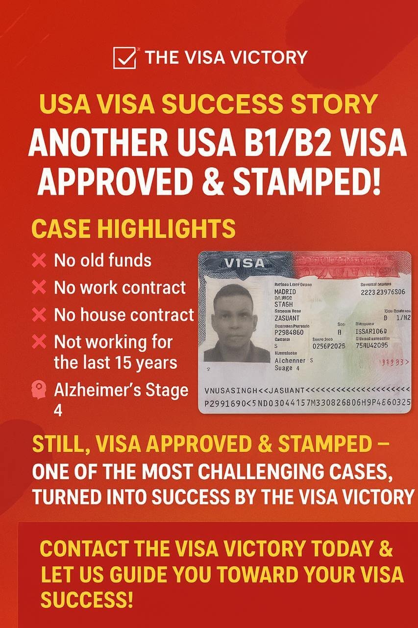 Approved USA B1/B2 visitor visa — The Visa Victory client